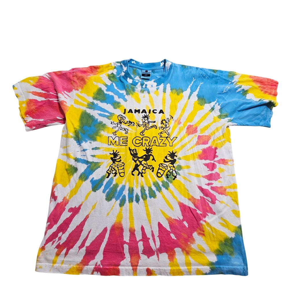 Island Magic Vintage T-Shirt XXL Multicolor Tie Dye Jamaica Me Crazy Heavyweight